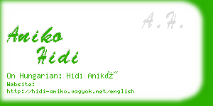aniko hidi business card